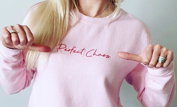 Pink Perfect Chaos Jumper | Red Embroidery