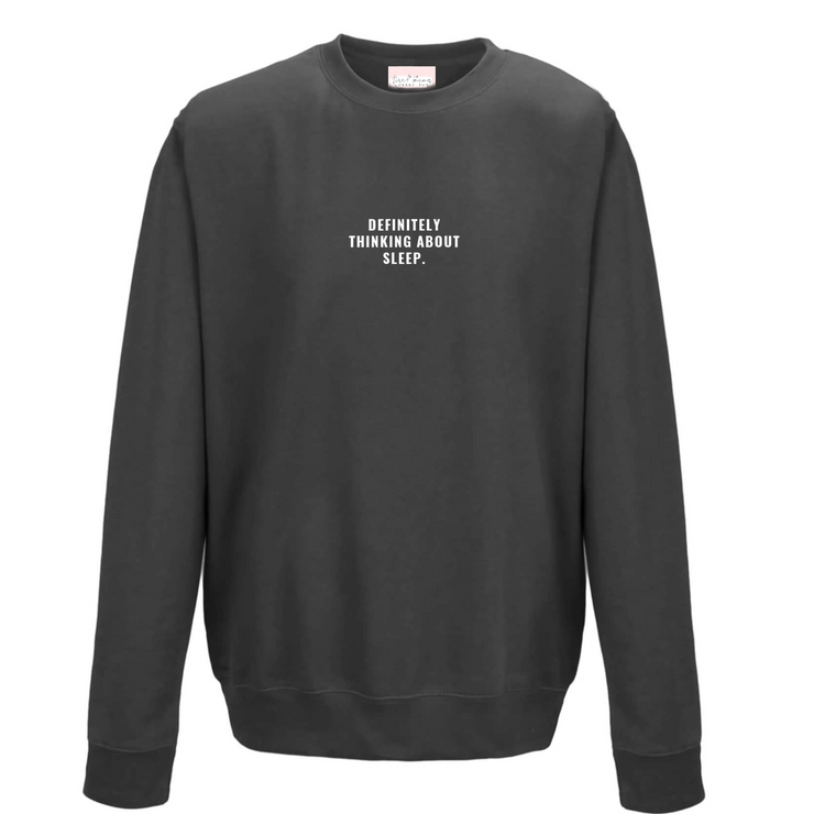 THINKING ABOUT SLEEP Embroidery Men's Jumper | Charcoal