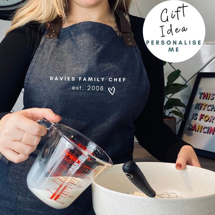 Personalised Luxury Apron Family Chef