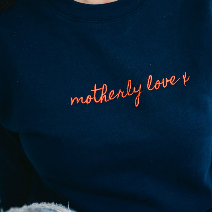 Navy and Red Motherly love x Jumper | Embroidery Design