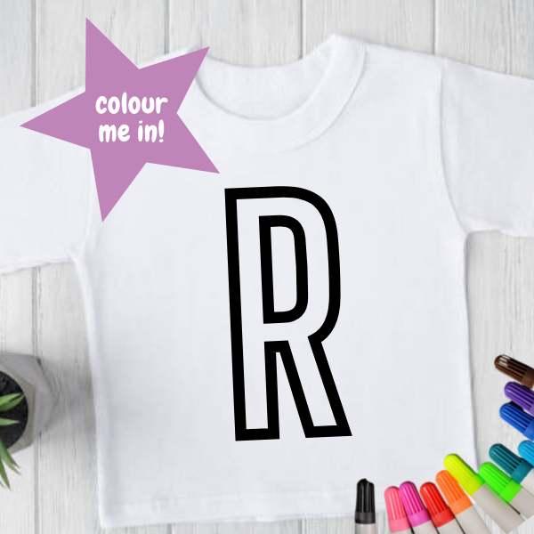 Colour Me Personalised Children's Tee - Initial