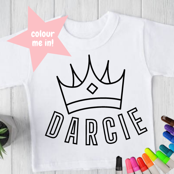 Colour Me Personalised Children's Tee - Crown