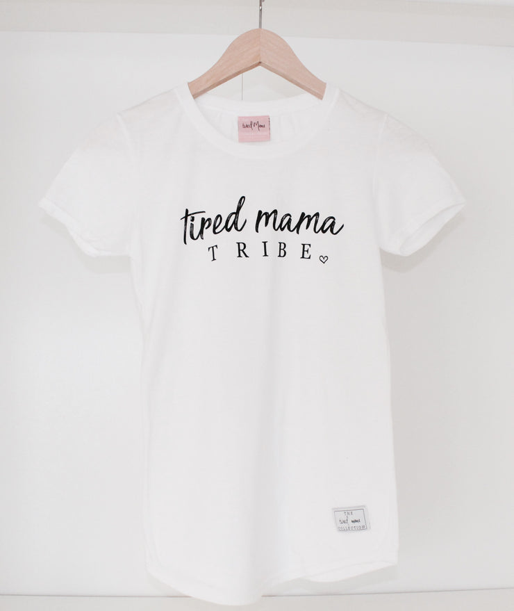 Tired Mama TRIBE™ Round Tee | White